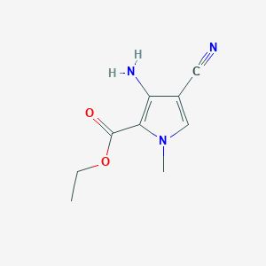 molecular formula C9H11N3O2 B131227 ethyl 3-amino-4-cyano-1-methyl-1H-pyrrole-2-carboxylate CAS No. 145162-36-3