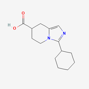 molecular formula C14H20N2O2 B13122765 3-Cyclohexyl-5,6,7,8-tetrahydroimidazo[1,5-a]pyridine-7-carboxylicacid 