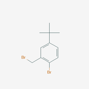 molecular formula C11H14Br2 B13122773 1-Bromo-2-(bromomethyl)-4-(tert-butyl)benzene 