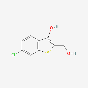 molecular formula C9H7ClO2S B13122784 6-Chloro-2-(hydroxymethyl)benzo[b]thiophen-3-ol 