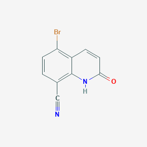 molecular formula C10H5BrN2O B13122794 5-Bromo-2-oxo-1,2-dihydroquinoline-8-carbonitrile 