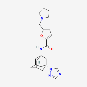 N-(3-(1H-1,2,4-Triazol-1-yl)adamantan-1-yl)-5-(pyrrolidin-1-ylmethyl)furan-2-carboxamide