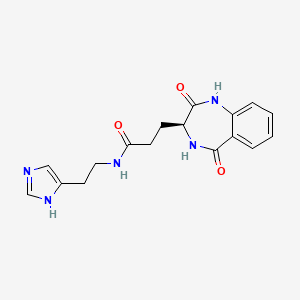 molecular formula C17H19N5O3 B13122887 (S)-N-(2-(1H-Imidazol-5-yl)ethyl)-3-(2,5-dioxo-2,3,4,5-tetrahydro-1H-benzo[e][1,4]diazepin-3-yl)propanamide 