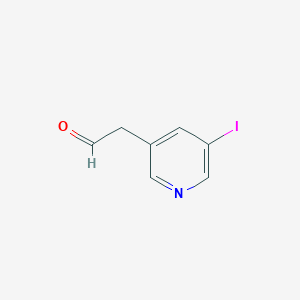 molecular formula C7H6INO B13122904 2-(5-Iodopyridin-3-yl)acetaldehyde 