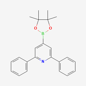 molecular formula C23H24BNO2 B13122961 2,6-Diphenyl-4-(4,4,5,5-tetramethyl-1,3,2-dioxaborolan-2-yl)pyridine 