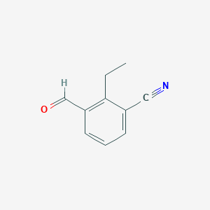 molecular formula C10H9NO B13122979 2-Ethyl-3-formylbenzonitrile 