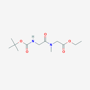 molecular formula C12H22N2O5 B13122983 Ethyl 2-[methyl-[2-[(2-methylpropan-2-yl)oxycarbonylamino]acetyl]amino]acetate 