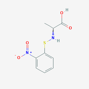 molecular formula C9H10N2O4S B13122996 (R)-2-(((2-Nitrophenyl)thio)amino)propanoicacid 