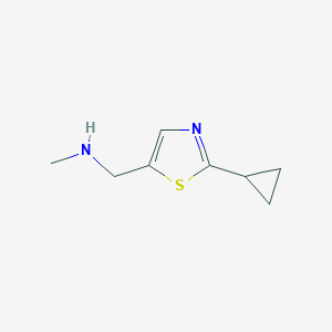 molecular formula C8H12N2S B13123017 [(2-Cyclopropyl-1,3-thiazol-5-yl)methyl](methyl)amine 