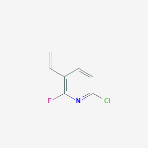 molecular formula C7H5ClFN B13123082 6-Chloro-2-fluoro-3-vinylpyridine 