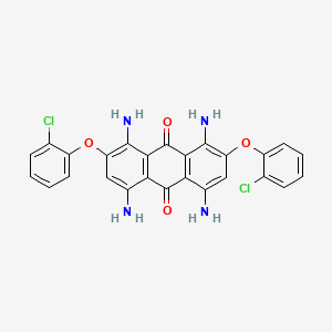 molecular formula C26H18Cl2N4O4 B13123087 1,4,5,8-Tetraamino-2,7-bis(2-chlorophenoxy)anthracene-9,10-dione CAS No. 88600-58-2