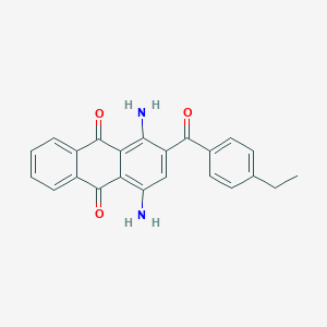 molecular formula C23H18N2O3 B13123289 1,4-Diamino-2-(4-ethylbenzoyl)anthracene-9,10-dione CAS No. 89868-41-7