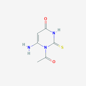 molecular formula C6H7N3O2S B13123299 1-Acetyl-6-amino-2-thioxo-2,3-dihydropyrimidin-4(1H)-one 