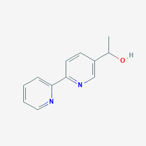 molecular formula C12H12N2O B13123316 1-([2,2'-Bipyridin]-5-yl)ethan-1-ol 