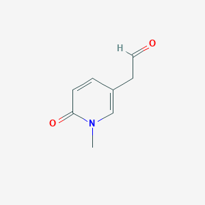 molecular formula C8H9NO2 B13123332 2-(1-Methyl-6-oxo-1,6-dihydropyridin-3-yl)acetaldehyde 