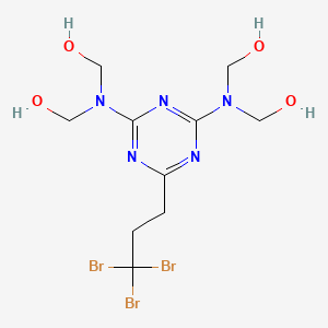 molecular formula C10H16Br3N5O4 B13123351 Methanol, (6-(3,3,3-tribromopropyl)-s-triazine-2,4-diyldinitrilo)tetra- CAS No. 90751-07-8