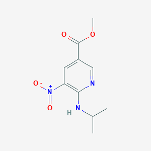 molecular formula C10H13N3O4 B13123377 Methyl 6-(isopropylamino)-5-nitronicotinate 