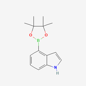 molecular formula C14H18BNO2 B1312339 4-(4,4,5,5-tetramethyl-1,3,2-dioxaborolan-2-yl)-1H-indole CAS No. 388116-27-6