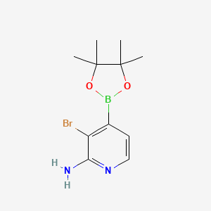 molecular formula C11H16BBrN2O2 B13123395 3-Bromo-4-(4,4,5,5-tetramethyl-1,3,2-dioxaborolan-2-yl)pyridin-2-amine 