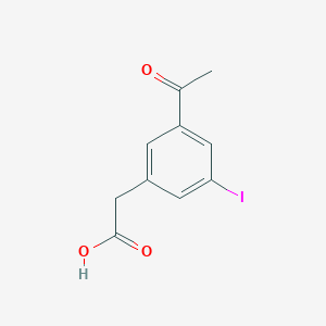 molecular formula C10H9IO3 B13123412 (3-Acetyl-5-iodophenyl)acetic acid 