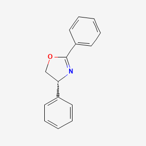 molecular formula C15H13NO B13123430 Oxazole, 4,5-dihydro-2,4-diphenyl-, (4R)- CAS No. 155242-42-5