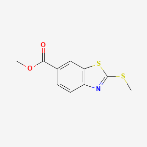 molecular formula C10H9NO2S2 B13123435 Methyl 2-(methylthio)benzo[d]thiazole-6-carboxylate 