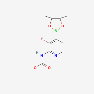 molecular formula C16H24BFN2O4 B13123451 tert-Butyl (3-fluoro-4-(4,4,5,5-tetramethyl-1,3,2-dioxaborolan-2-yl)pyridin-2-yl)carbamate 