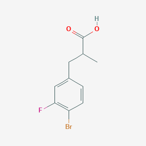 molecular formula C10H10BrFO2 B13123474 3-(4-Bromo-3-fluorophenyl)-2-methylpropanoic acid 