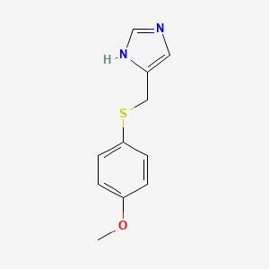 molecular formula C11H12N2OS B13123477 5-(((4-methoxyphenyl)thio)methyl)-1H-imidazole 