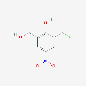 molecular formula C8H8ClNO4 B13123491 2-(Chloromethyl)-6-(hydroxymethyl)-4-nitrophenol 