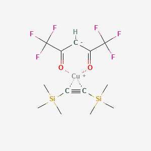 molecular formula C13H19CuF6O2Si2 B13123542 Copper, [(|C2-1,2-ethynediyl)bis[trimethylsilane]](1,1,1,5,5,5-hexafluoro-2,4-pentanedionato-|EO2,|EO4)- 