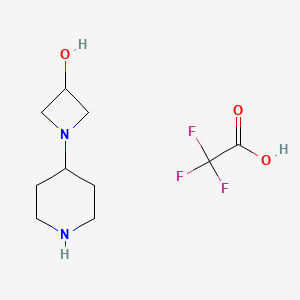 molecular formula C10H17F3N2O3 B13123545 1-Piperidin-4-yl-azetidin-3-ol trifluoroacetate 