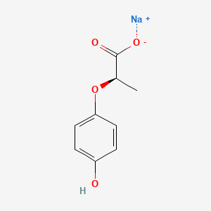 molecular formula C9H9NaO4 B13123595 Sodium (2R)-2-(4-hydroxyphenoxy)propanoate CAS No. 133647-88-8