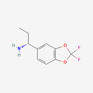 molecular formula C10H11F2NO2 B13123608 (R)-1-(2,2-difluorobenzo[d][1,3]dioxol-5-yl)propan-1-amine 