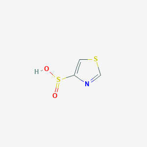 molecular formula C3H3NO2S2 B13123614 Thiazole-4-sulfinicacid 