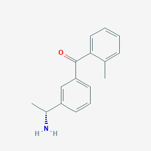 molecular formula C16H17NO B13123638 (R)-(3-(1-aminoethyl)phenyl)(o-tolyl)methanonehydrochloride 