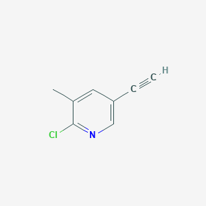 molecular formula C8H6ClN B13123665 2-Chloro-5-ethynyl-3-methylpyridine 