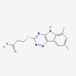 molecular formula C14H14N4O2S B1312373 3-(6,8-二甲基-9H-1,3,4,9-四氮杂芴-2-基硫代)-丙酸 CAS No. 482616-17-1
