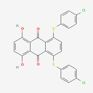 molecular formula C26H14Cl2O4S2 B13123759 1,4-Bis[(4-chlorophenyl)sulfanyl]-5,8-dihydroxyanthracene-9,10-dione CAS No. 90571-19-0