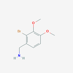 molecular formula C9H12BrNO2 B13123760 (2-Bromo-3,4-dimethoxyphenyl)methanamine 