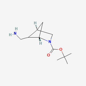 molecular formula C11H20N2O2 B13123764 tert-butyl (1S,4R)-5-(aminomethyl)-2-azabicyclo[2.1.1]hexane-2-carboxylate 