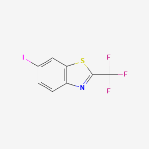 molecular formula C8H3F3INS B13123775 6-Iodo-2-(trifluoromethyl)benzo[d]thiazole 