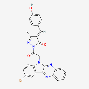 3H-Pyrazol-3-one, 2,4-dihydro-2-((9-bromo-6H-indolo(2,3-b)quinoxalin-6-yl)acetyl)-4-((4-hydroxyphenyl)methylene)-5-methyl-