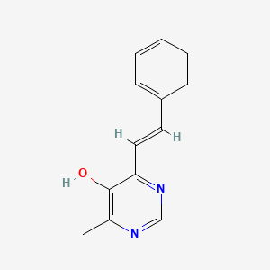 molecular formula C13H12N2O B13123796 4-Methyl-6-styrylpyrimidin-5-ol 