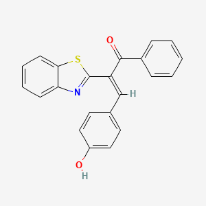 molecular formula C22H15NO2S B13123813 (Z)-2-(Benzo[d]thiazol-2-yl)-3-(4-hydroxyphenyl)-1-phenylprop-2-en-1-one 