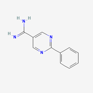 molecular formula C11H10N4 B13123833 2-Phenylpyrimidine-5-carboximidamide 