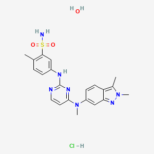 molecular formula C21H26ClN7O3S B13123836 Pazopanib hydrochloride monohydrate CAS No. 635702-66-8