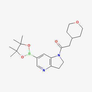 2-(Tetrahydro-2H-pyran-4-yl)-1-(6-(4,4,5,5-tetramethyl-1,3,2-dioxaborolan-2-yl)-2,3-dihydro-1H-pyrrolo[3,2-b]pyridin-1-yl)ethanone