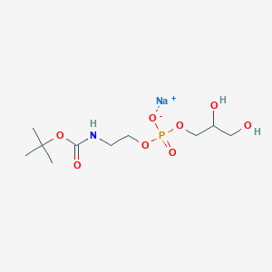 molecular formula C10H21NNaO8P B13123841 Sodium2-((tert-butoxycarbonyl)amino)ethyl(2,3-dihydroxypropyl)phosphate 