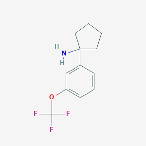 molecular formula C12H14F3NO B13123873 1-(3-(Trifluoromethoxy)phenyl)cyclopentanamine 